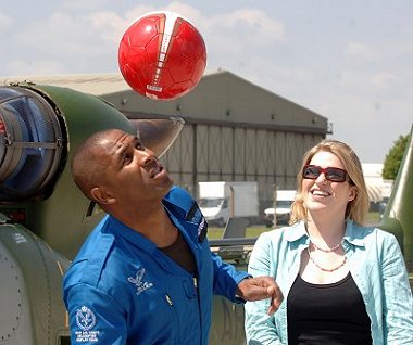 Les Ferdinand and Clare Teal at Royal International Air Tattoo 2006 Launch